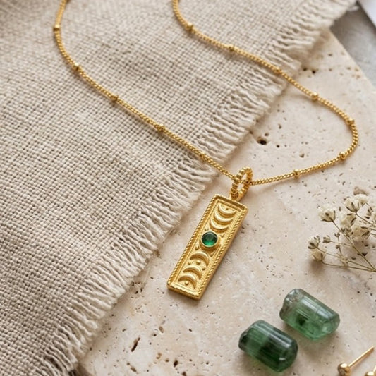 Vintage Totem Charm with Green Onyx