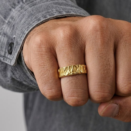 Organic Crater Men's Ring