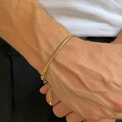 Gold Coil Men's Bracelet Slim