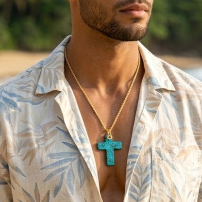 Turquoise Faith Cross Necklace