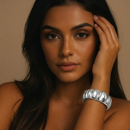 Silver Twine Openable Cuff Bangle