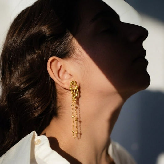 Molten Lava Satellite Chain Earrings