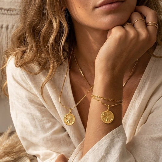 Vintage Symbol Gold Coin Charm