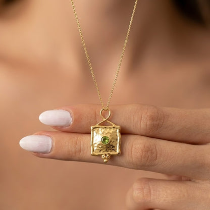 August Birthstone Infinity Necklace