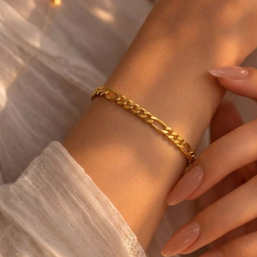 Retro Flat Link Chain Bracelet in 92.5 Sterling Silver
