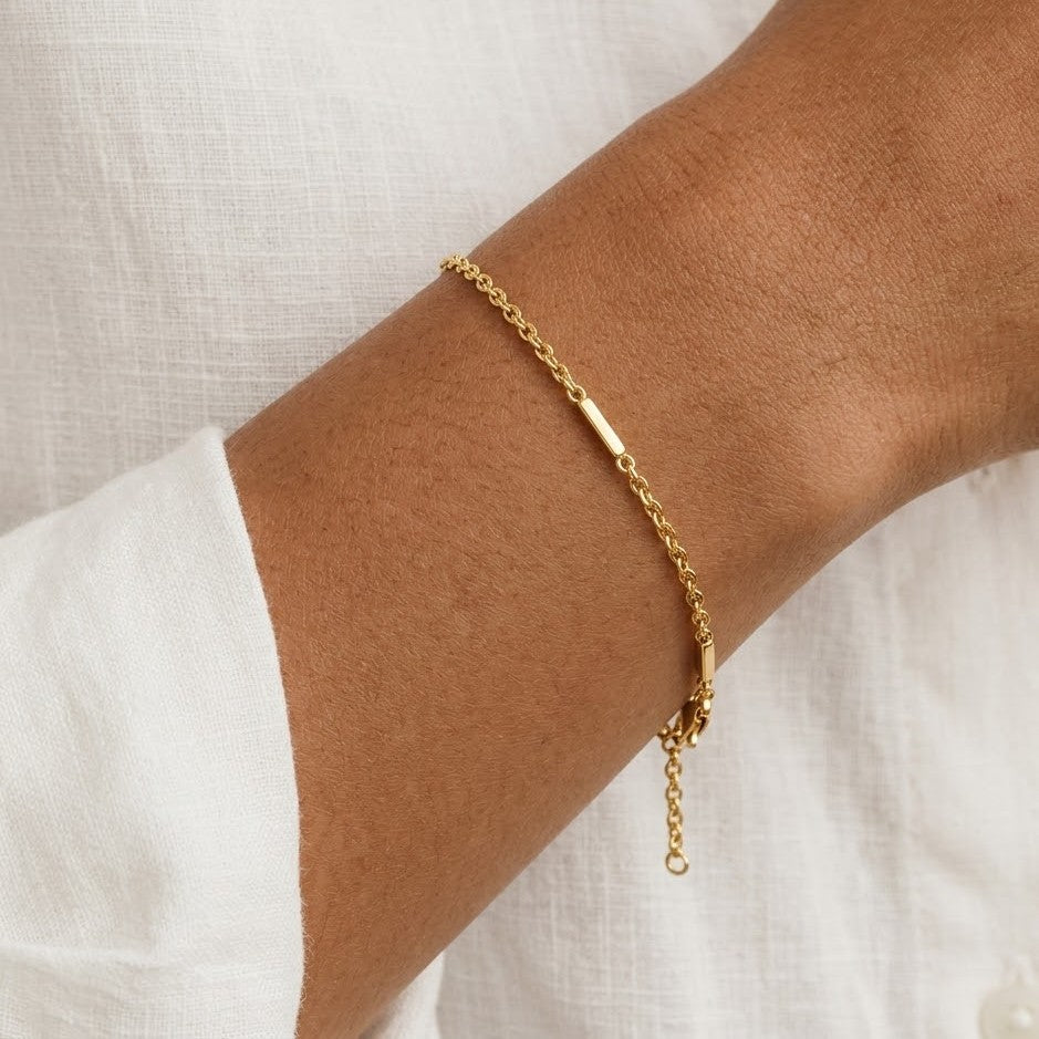 Textured Link Bar 92.5 Sterling Silver Bracelet