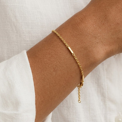 Textured Link Bar 92.5 Sterling Silver Bracelet
