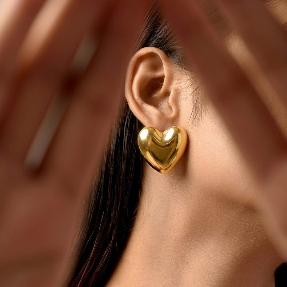 Reflective Heart Studs