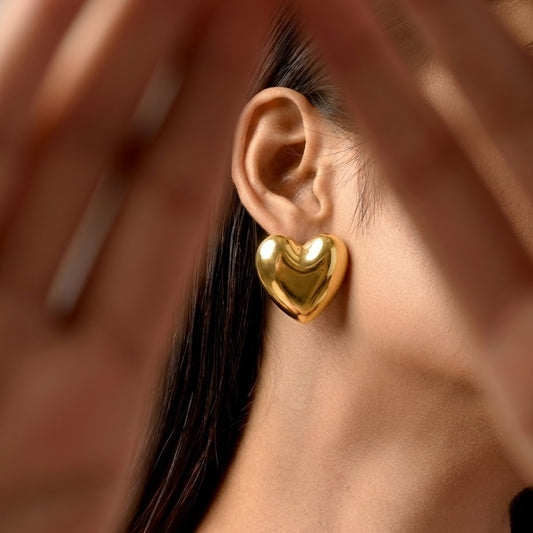 Reflective Heart Studs