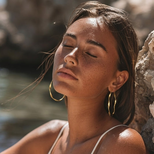 Soft Wave 92.5 Sterling Silver Hoops Large