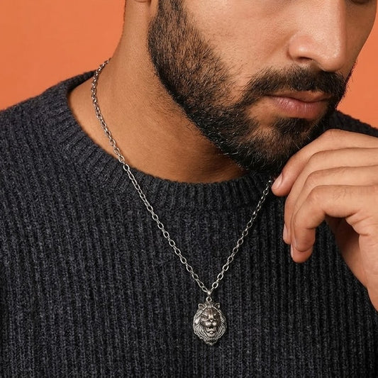 Lion 92.5 Sterling Silver Men’s Necklace