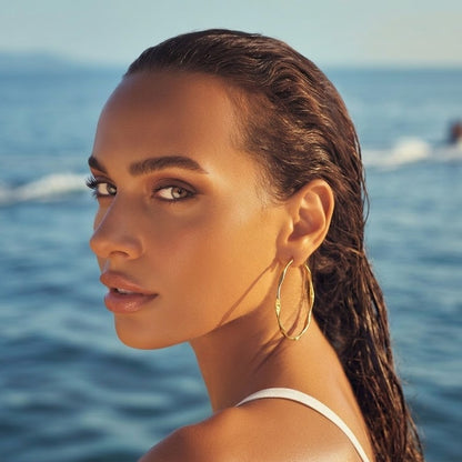 Soft Wave 92.5 Sterling Silver Hoops