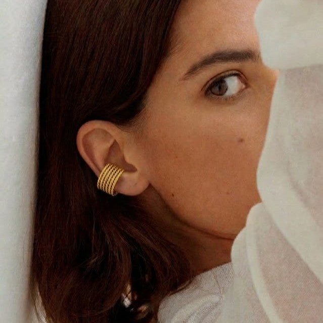 Gilded Weave Ear Cuff ( Single Piece )