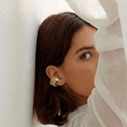 Golden Lattice Ear Cuff ( Single Piece )