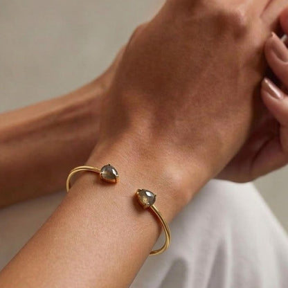 Labradorite Glow Cuff Bracelet in 925 Sterling Silver