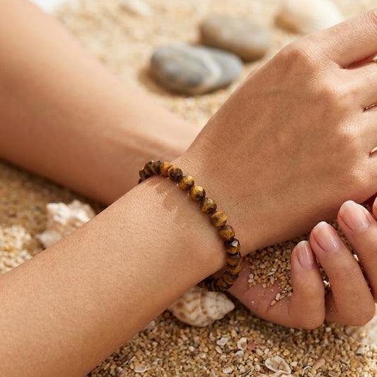 Earth Rhythm Tiger’s Eye Bracelet (Unisex)- Sterling Silver
