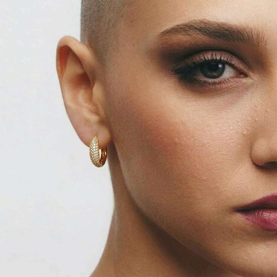 Triple Row 92.5 Sterling Silver Huggies