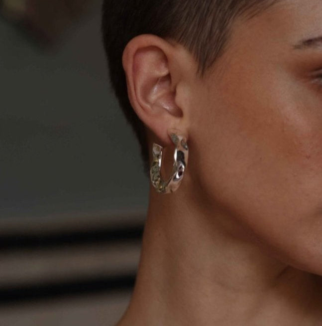 Hammered Metallic Hoops Small